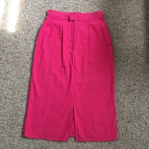 Vintage Hot Pink High Waisted Corduroy Skirt XS